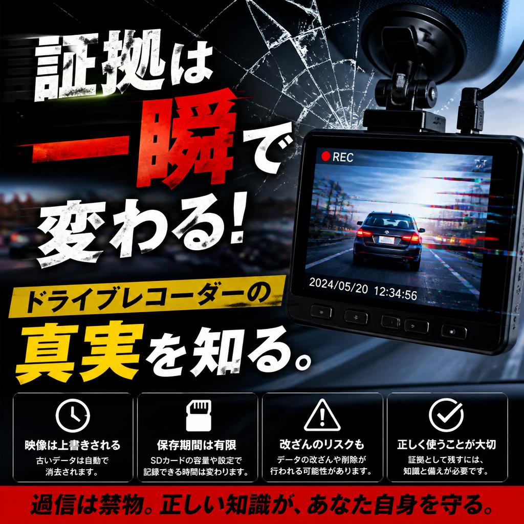 証拠は一瞬で変わる！ドライブレコーダーの真実を知る。