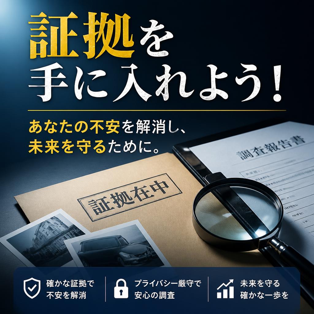 証拠を手に入れよう！あなたの不安を解消し、未来を守るために。