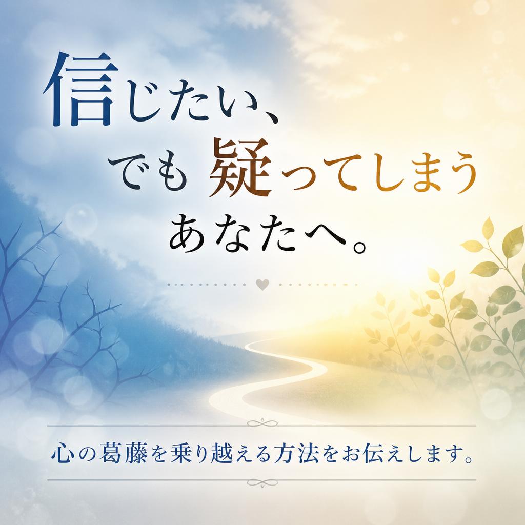 信じたい、でも疑ってしまうあなたへ。心の葛藤を乗り越える方法をお伝えします。