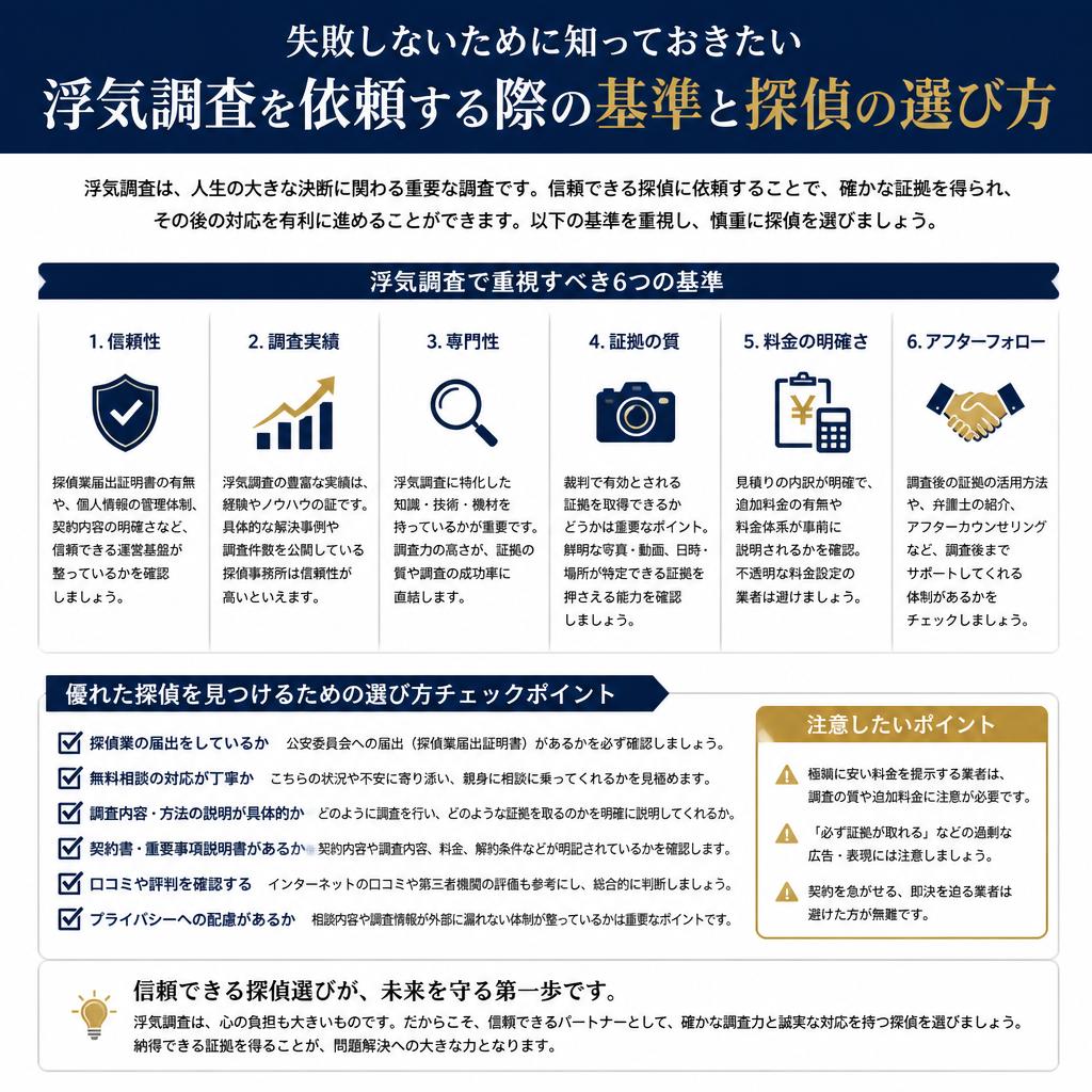 信頼できる探偵を見極める基準