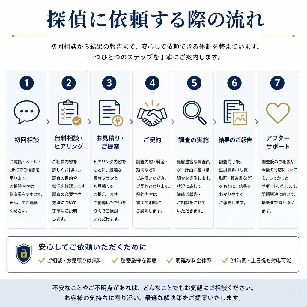 相談・依頼から結果までの流れ