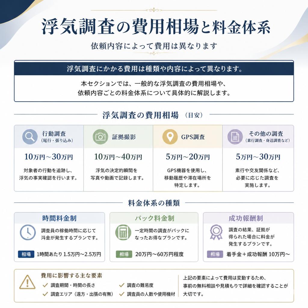 浮気調査の費用相場は？