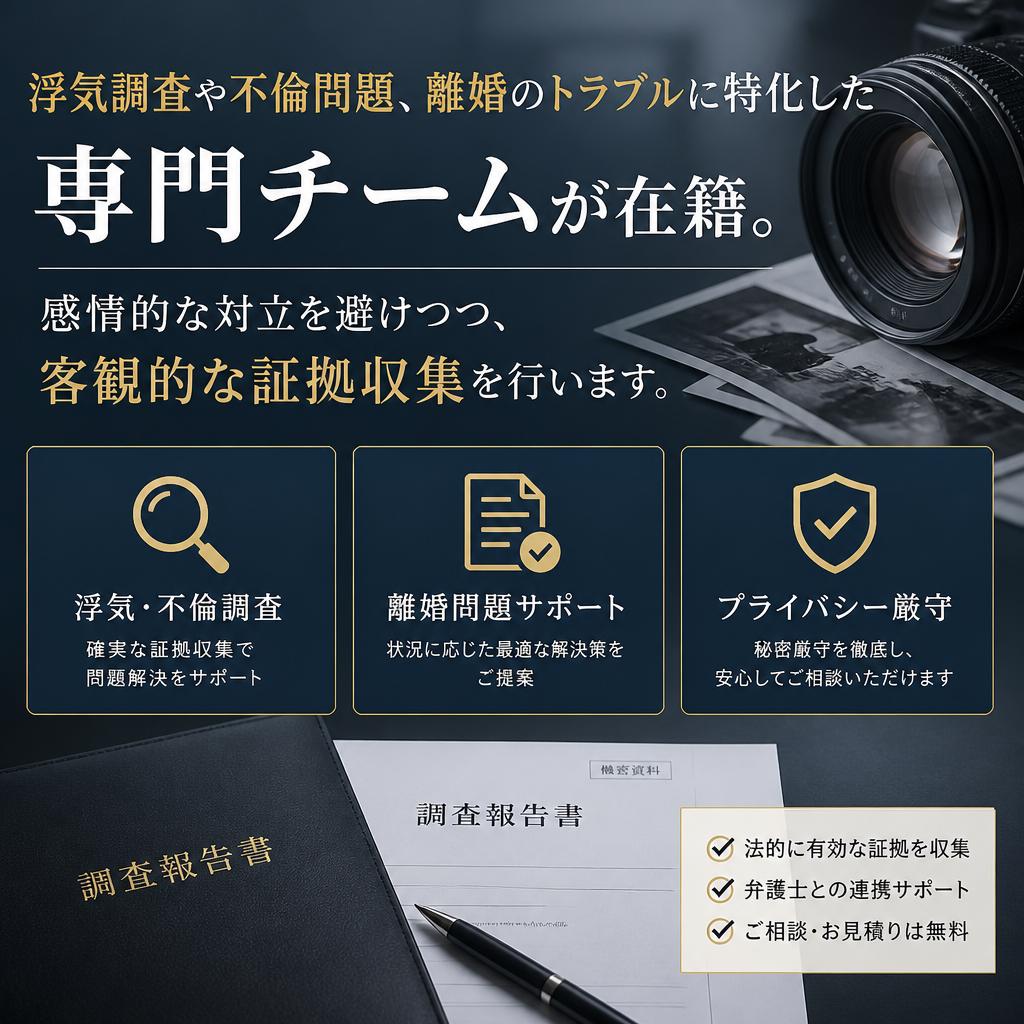 不倫や離婚の悩みを専門にサポート